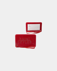 Custom PU luggage tag with clear display window - Red