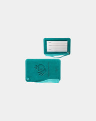 Custom PU luggage tag with clear display window - Teal
