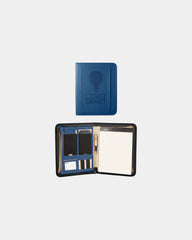 Custom faux leather padfolio with zip closure design - Blue-Navy