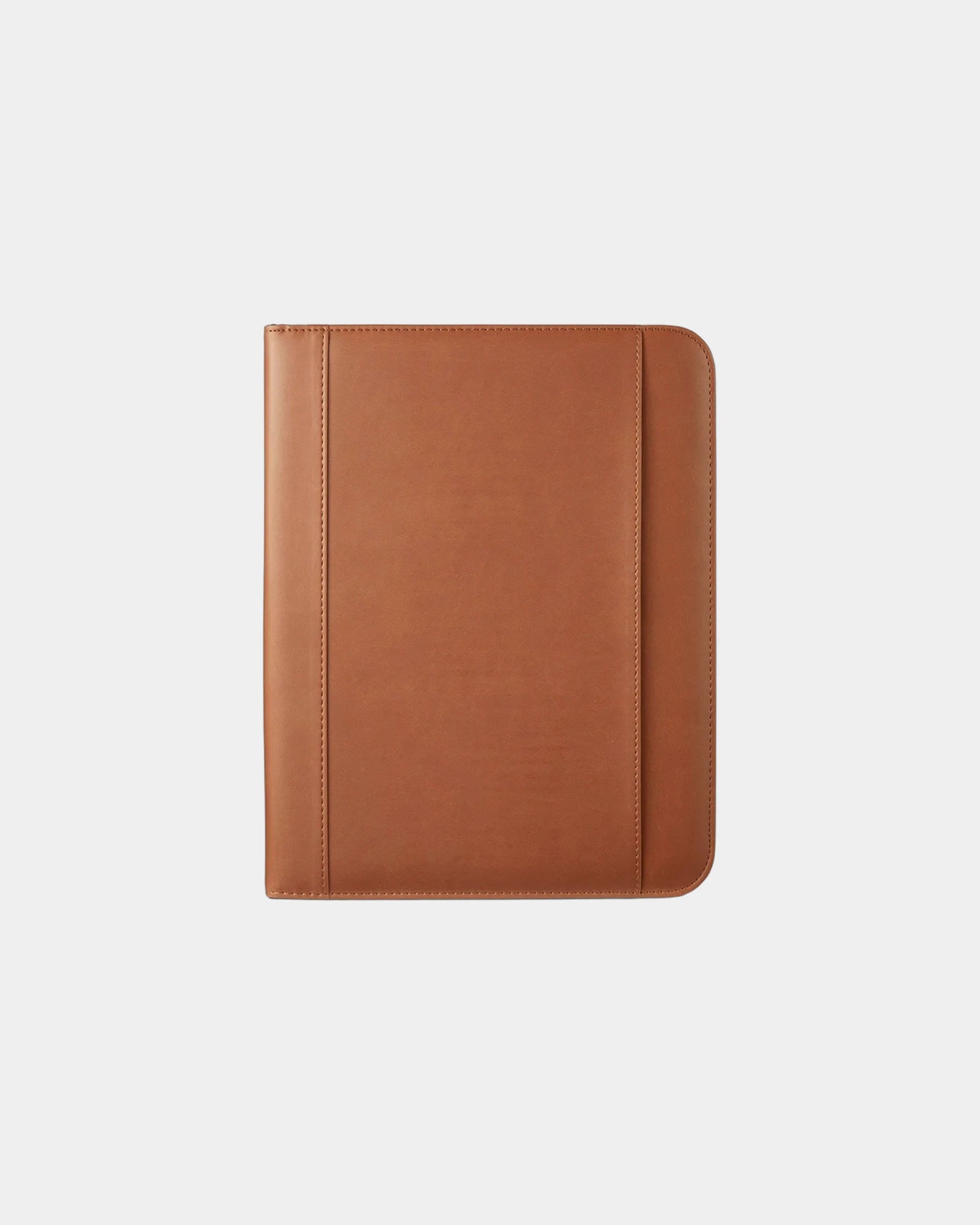 Custom faux leather padfolio with zip closure design - Tan