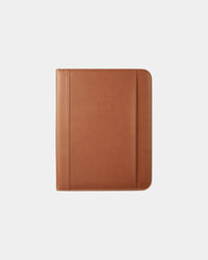 Custom faux leather padfolio with zip closure design - Tan
