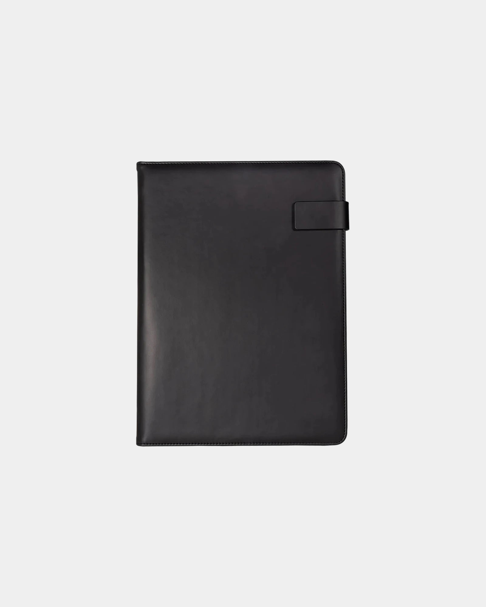 Custom faux leather tech padfolio with phone stand - Black
