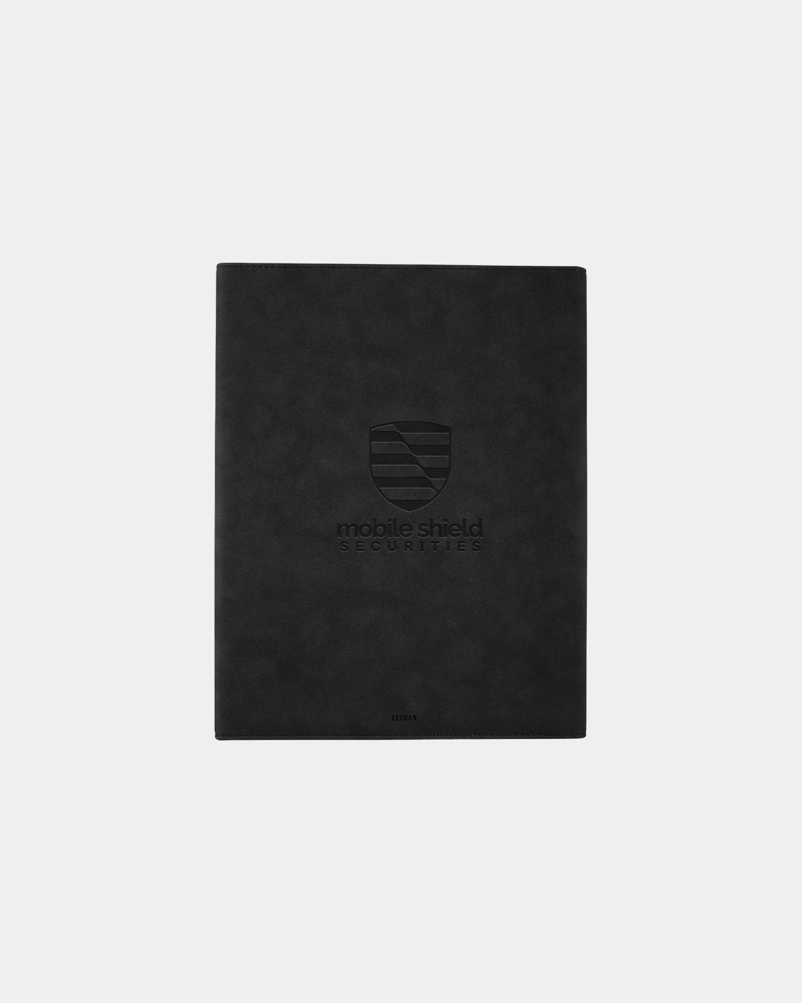Custom faux suede portfolio with writing pad set - Black