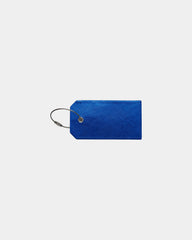 Custom PU luggage tag with steel cable and ID window - Blue-Reflex