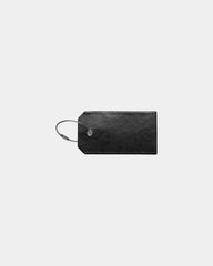 Custom PU luggage tag with steel cable and ID window - Black