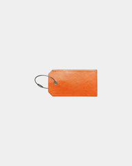 Custom PU luggage tag with steel cable and ID window - Orange