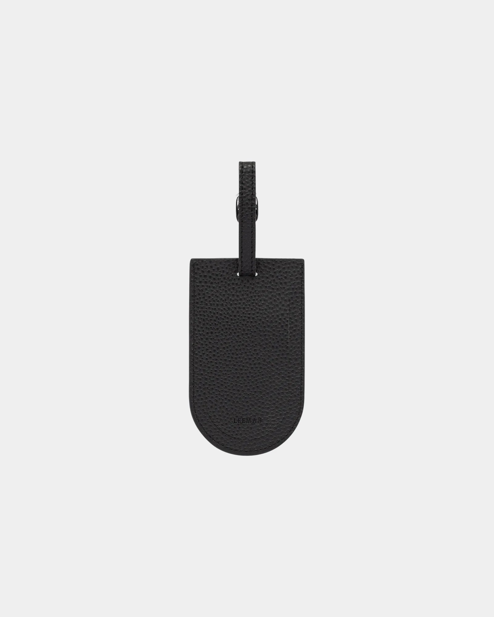 Custom PU AirTag luggage tag with pebble grain finish - Black