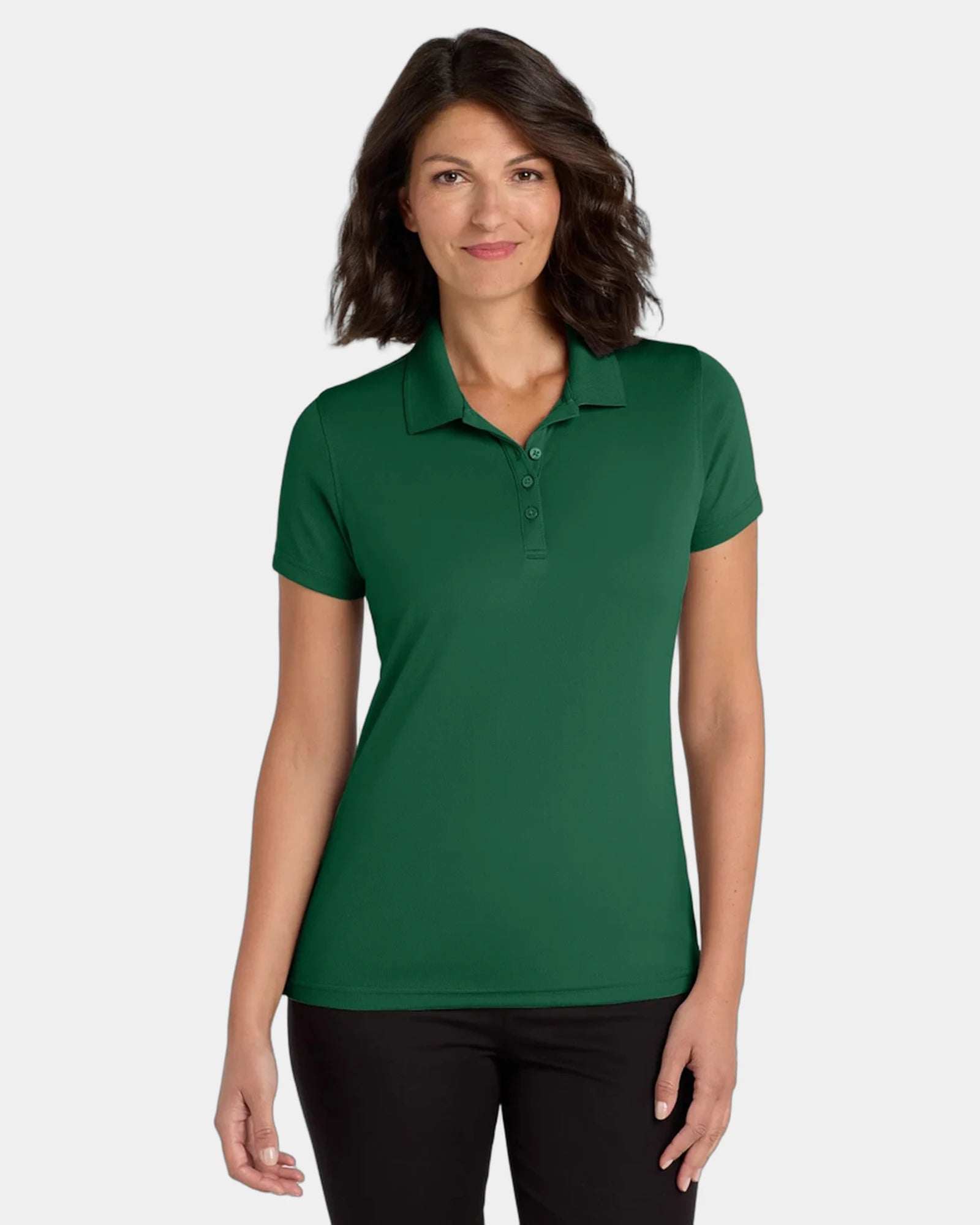 Custom UV-protection polo Port Authority Dry Zone women's - Deep Forest Green