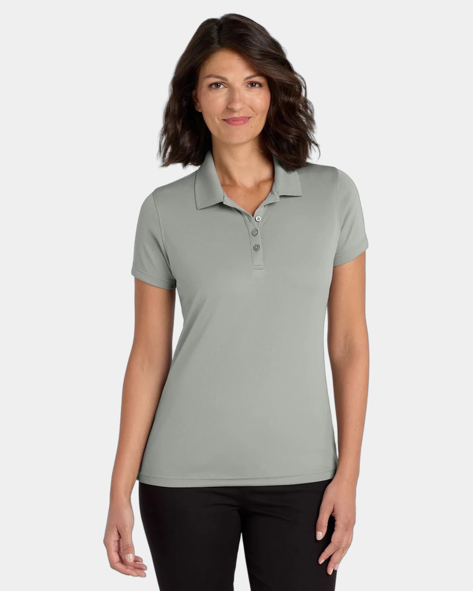 Custom UV-protection polo Port Authority Dry Zone women's - Gusty Grey