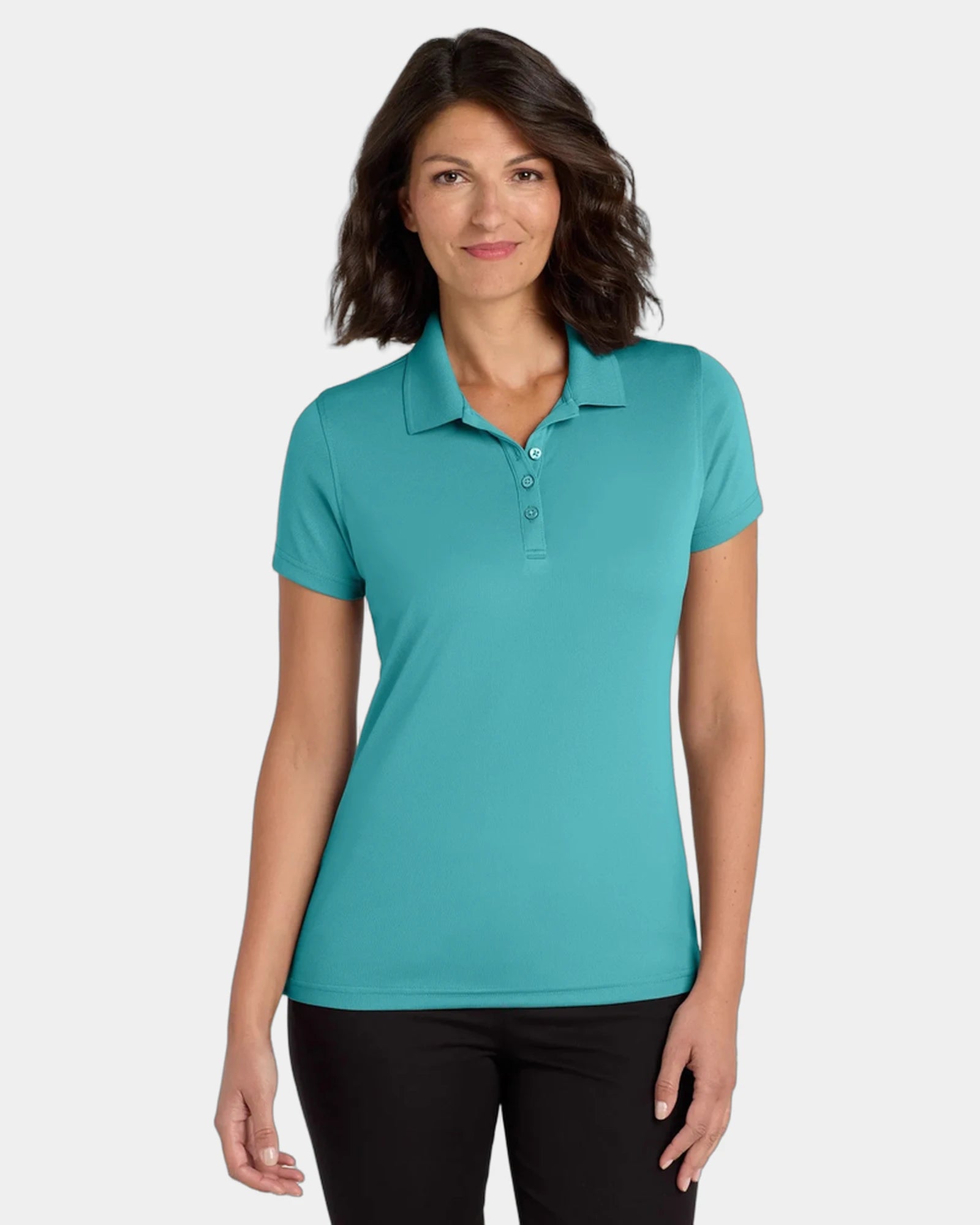 Custom UV-protection polo Port Authority Dry Zone women's - Aquamarine