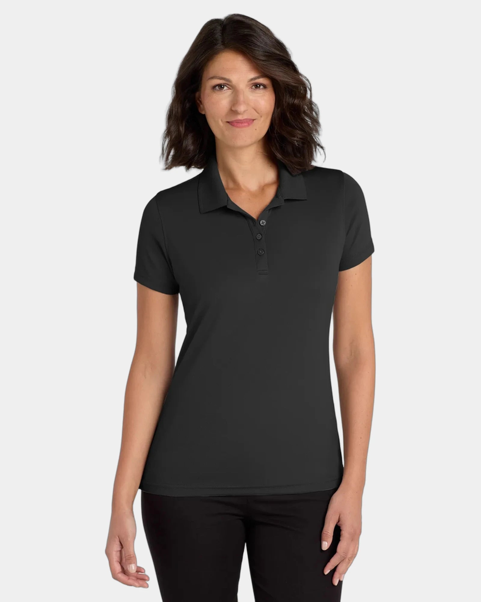 Custom UV-protection polo Port Authority Dry Zone women's - Deep Black