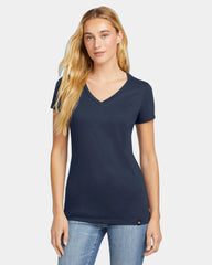 Custom women's V-neck tee New Era Heritage Blend - True Navy