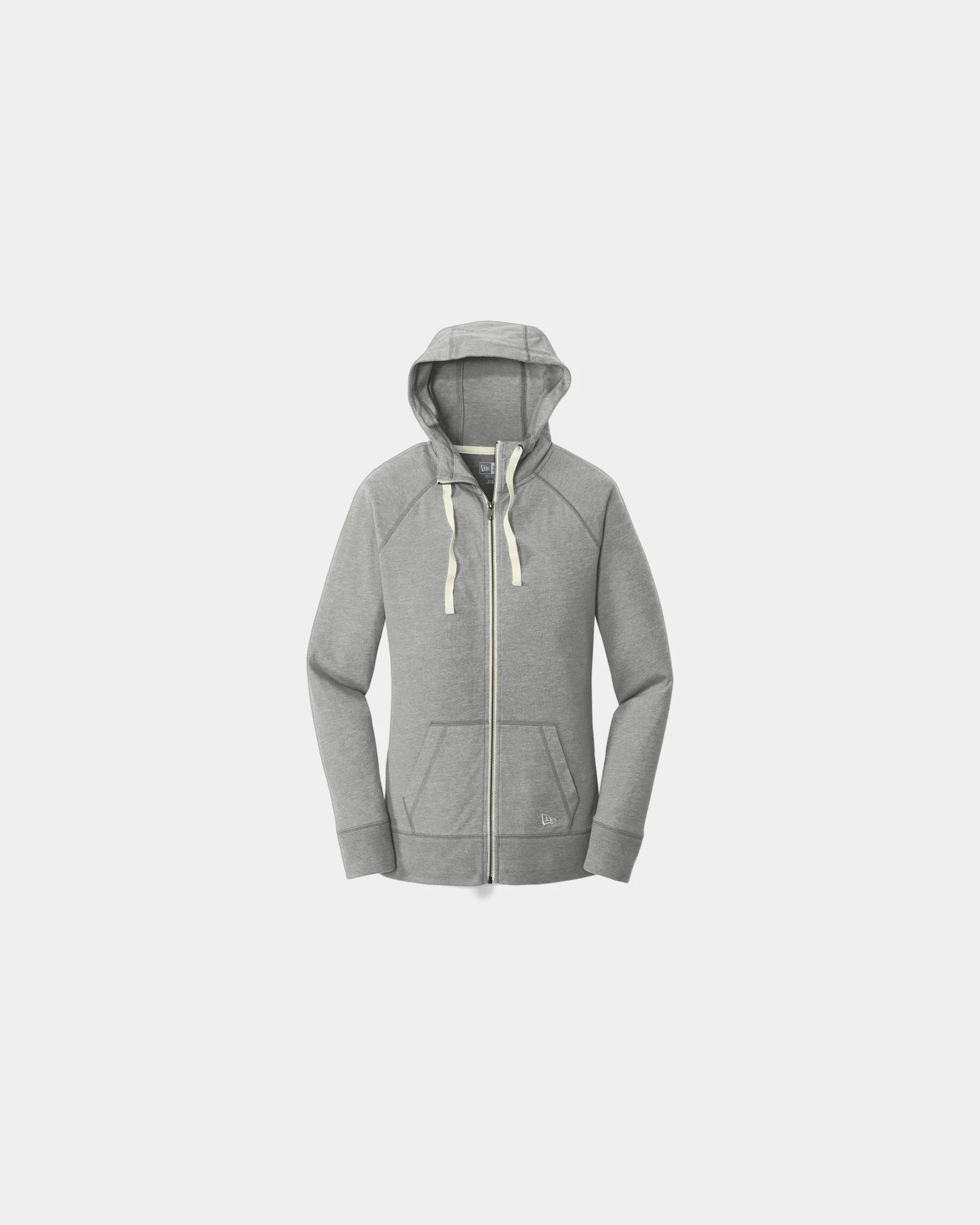 Custom sueded cotton New Era women's full-zip hoodie - Shadow Grey Heather
