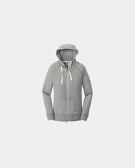Custom sueded cotton New Era women's full-zip hoodie - Shadow Grey Heather