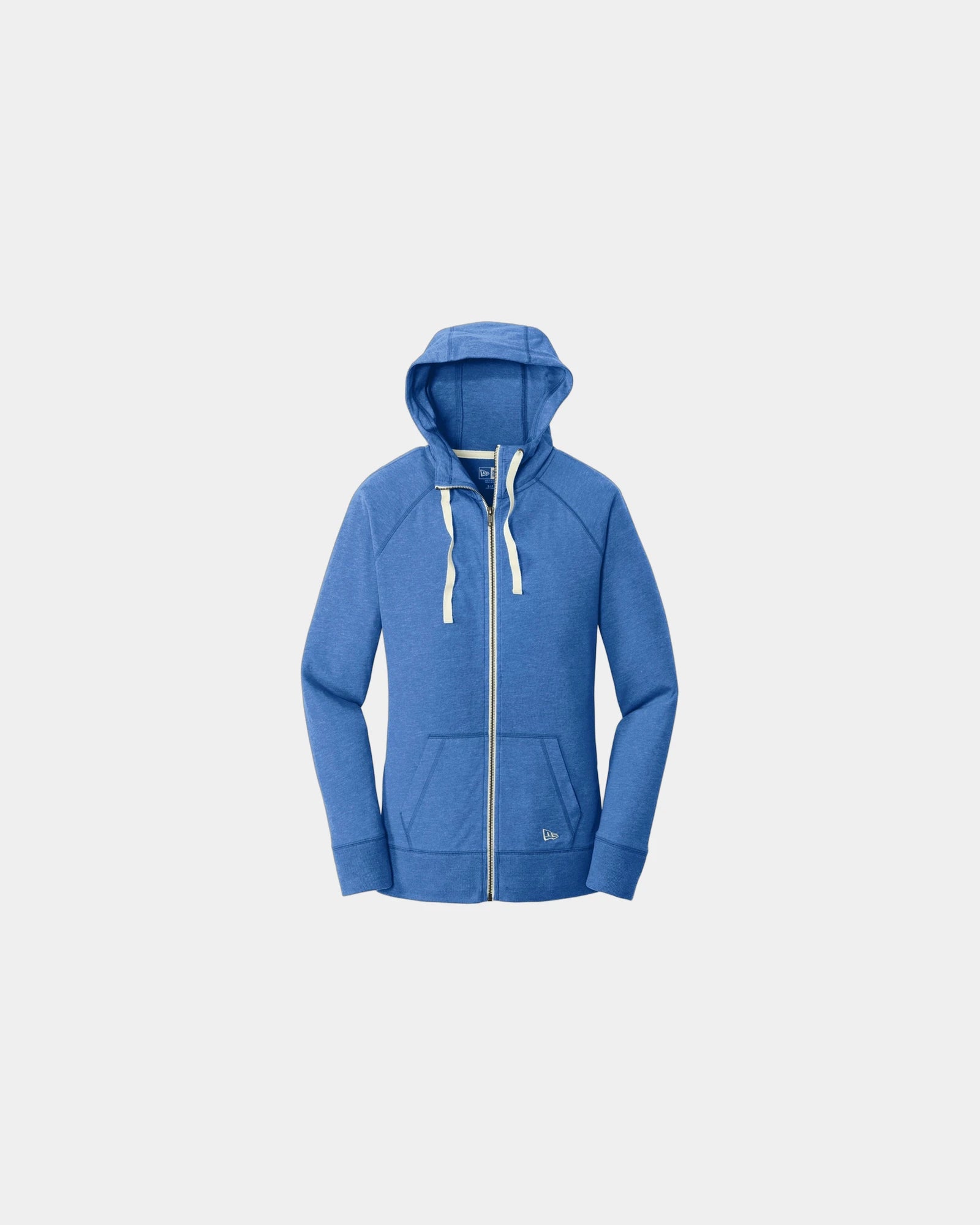 Custom sueded cotton New Era women's full-zip hoodie - Royal Heather