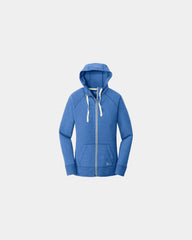 Custom sueded cotton New Era women's full-zip hoodie - Royal Heather