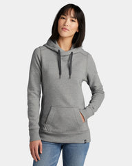 Custom French terry pullover hoodie New Era women's - Light Graphite Twist