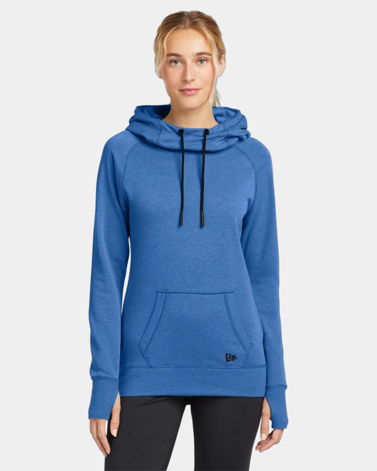 Custom tri-blend fleece hoodie New Era women's pullover - Royal Heather