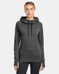 Custom tri-blend fleece hoodie New Era women's pullover - Black Heather