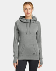 Custom tri-blend fleece hoodie New Era women's pullover - Shadow Grey Heather