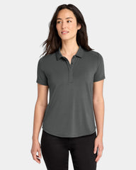 Custom wicking women's polo with UPF 30 protection - Tarmac Grey