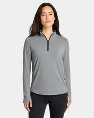 Custom women's 1/4-zip pullover with UPF 30 wicking - Greystone