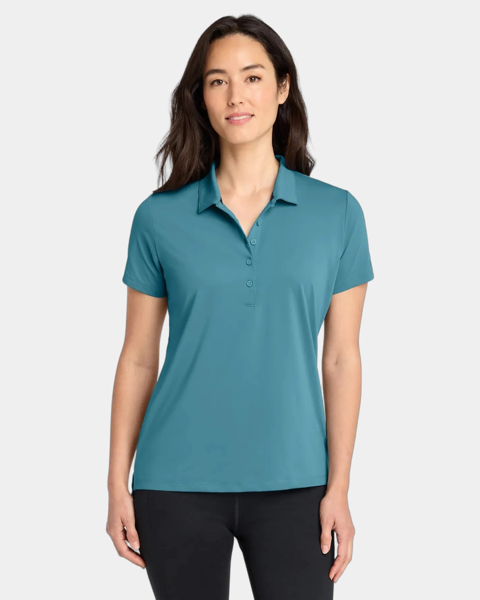 Custom women's recycled polo with UV protection - Fusion Blue
