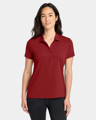Custom women's recycled polo with UV protection - Signal Red