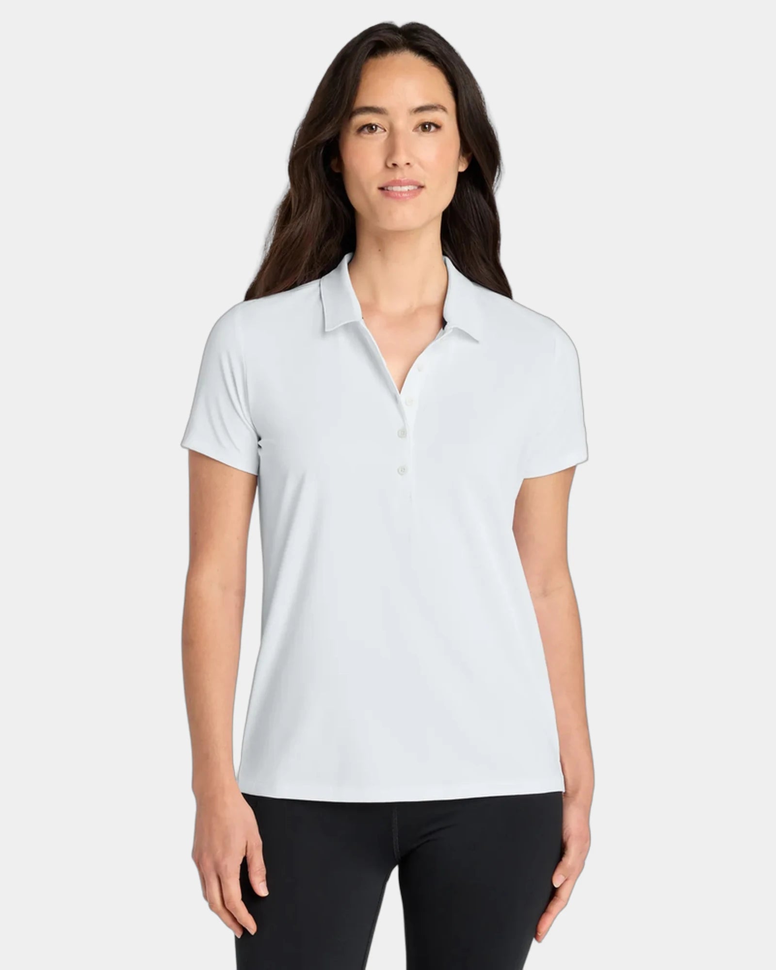Custom women's recycled polo with UV protection - White