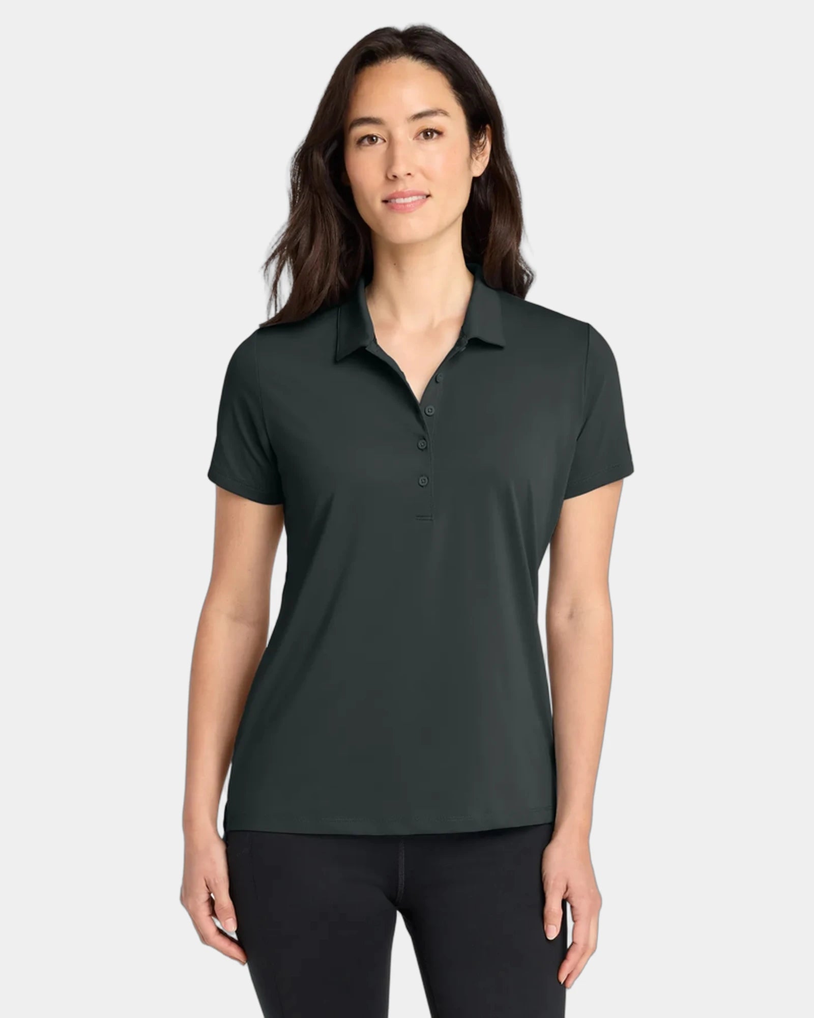 Custom women's recycled polo with UV protection - Tarmac Grey