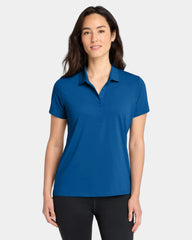 Custom women's recycled polo with UV protection - Cobalt Blue