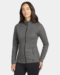 Custom women's fleece jacket with zippered pockets - Diesel Grey Heather