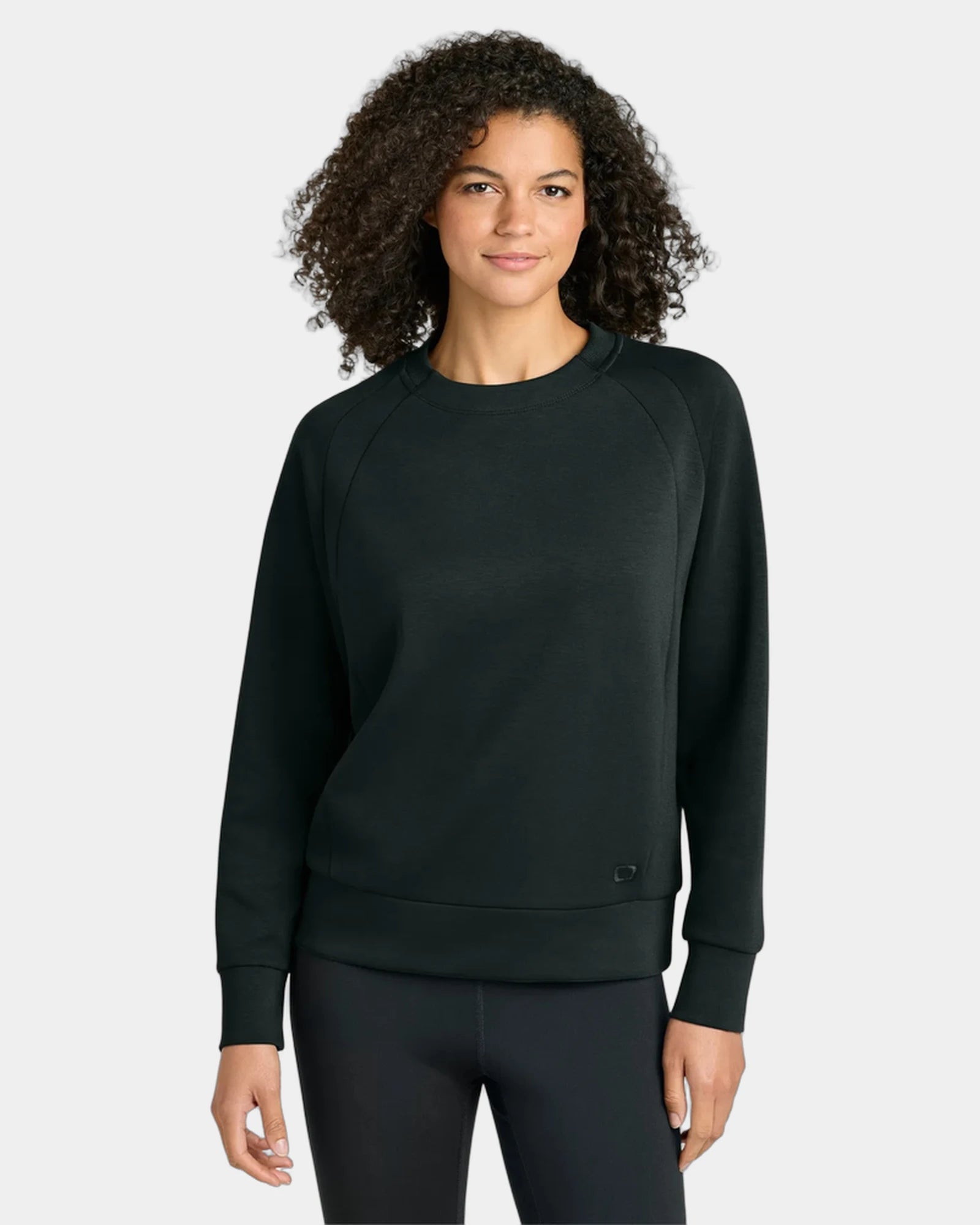 Custom women's double-knit fleece pullover sweatshirt - Blacktop
