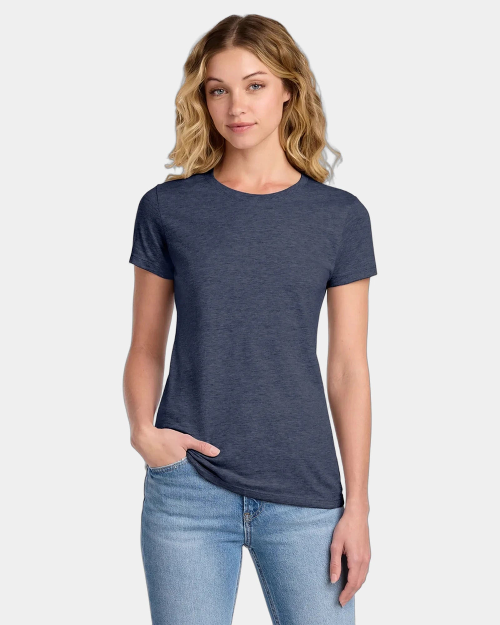 Custom ring spun cotton women's fan favorite tee - Heather Navy