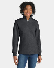 Custom women's 1/4-zip sweatshirt Sport-Tek fleece - Graphite Heather