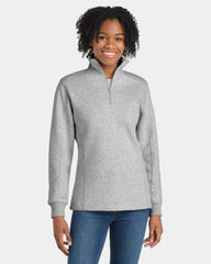 Custom women's 1/4-zip sweatshirt Sport-Tek fleece - Athletic Heather