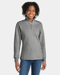 Custom women's 1/4-zip sweatshirt Sport-Tek fleece - Vintage Heather