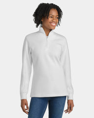 Custom women's 1/4-zip sweatshirt Sport-Tek fleece - White