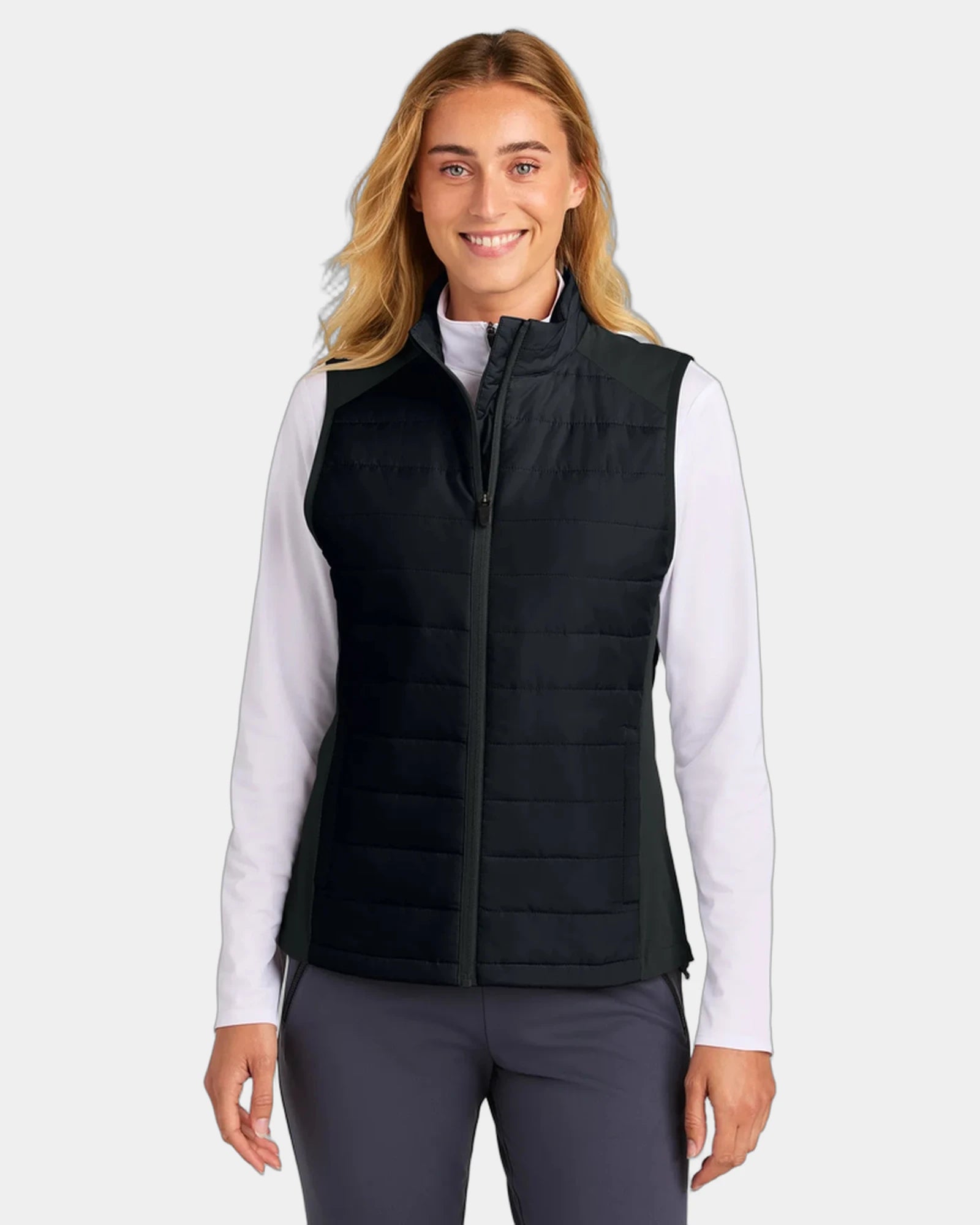 Custom hybrid vest Sport-Tek Women's Teknical - Black