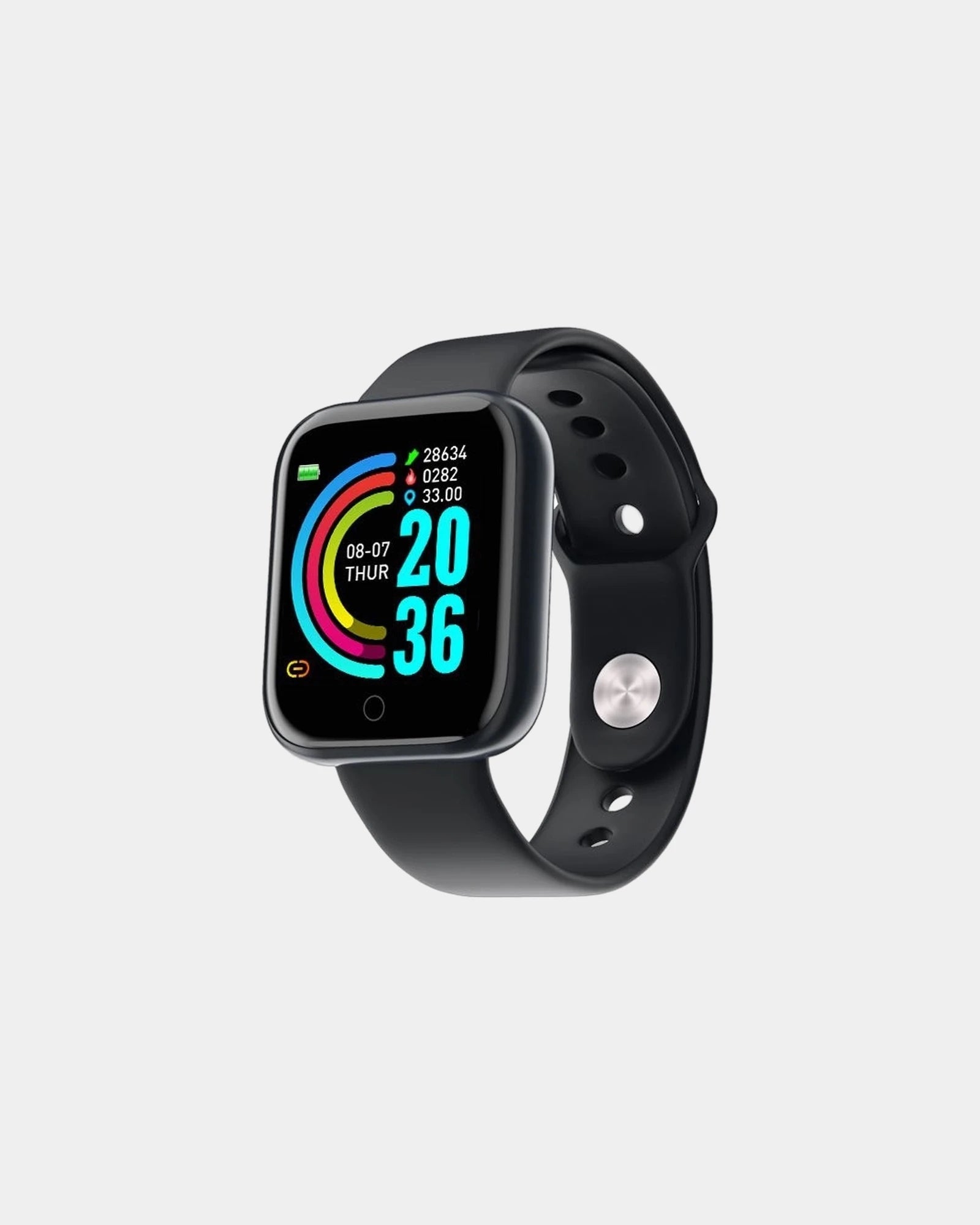 Custom waterproof smart watch fitness tracker - Black