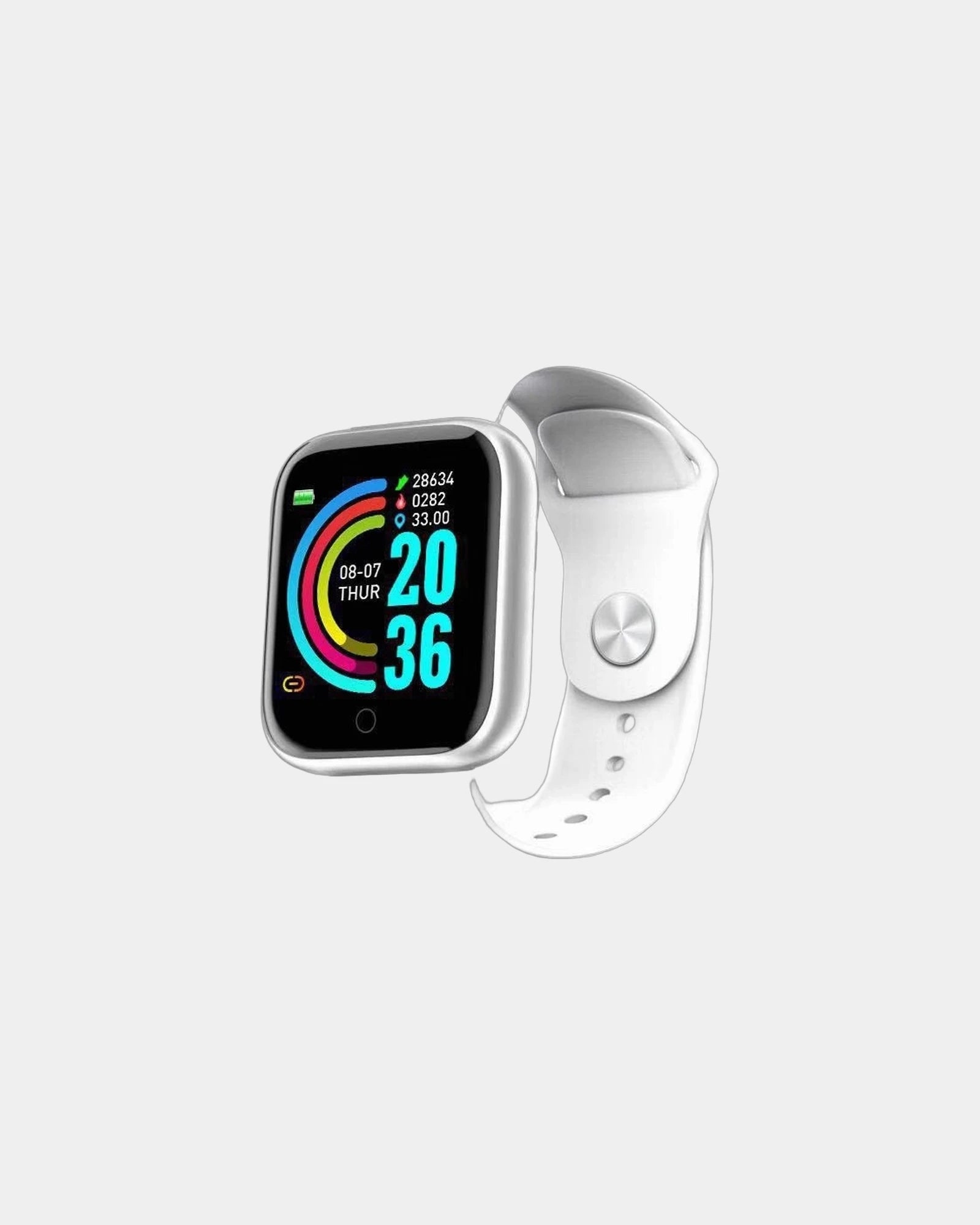 Custom waterproof smart watch fitness tracker - White