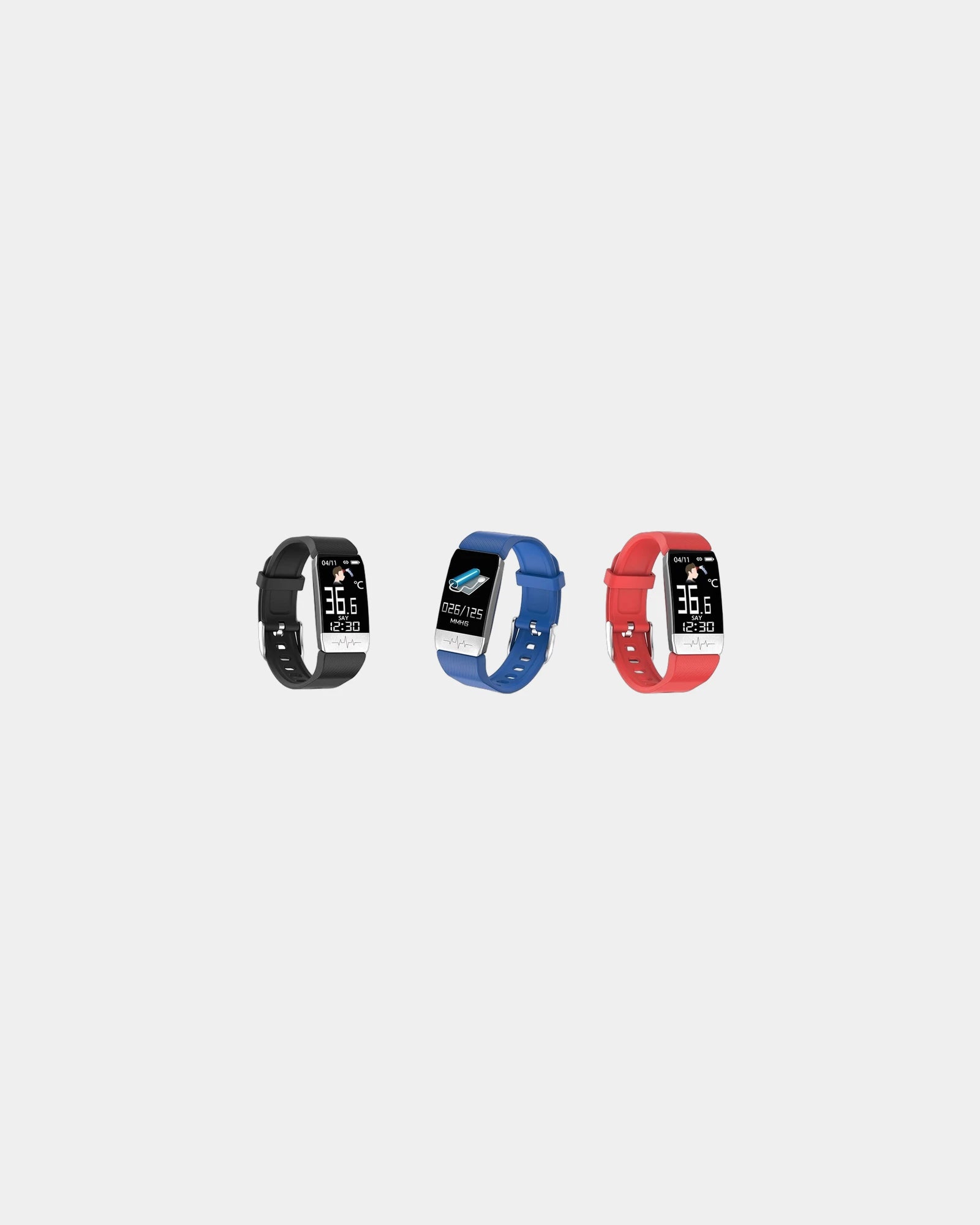 Custom smart watch thermometer and pedometer tracker - Blue