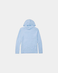 Custom recycled polyester UPF 50 men's hoodie - Blue Glow