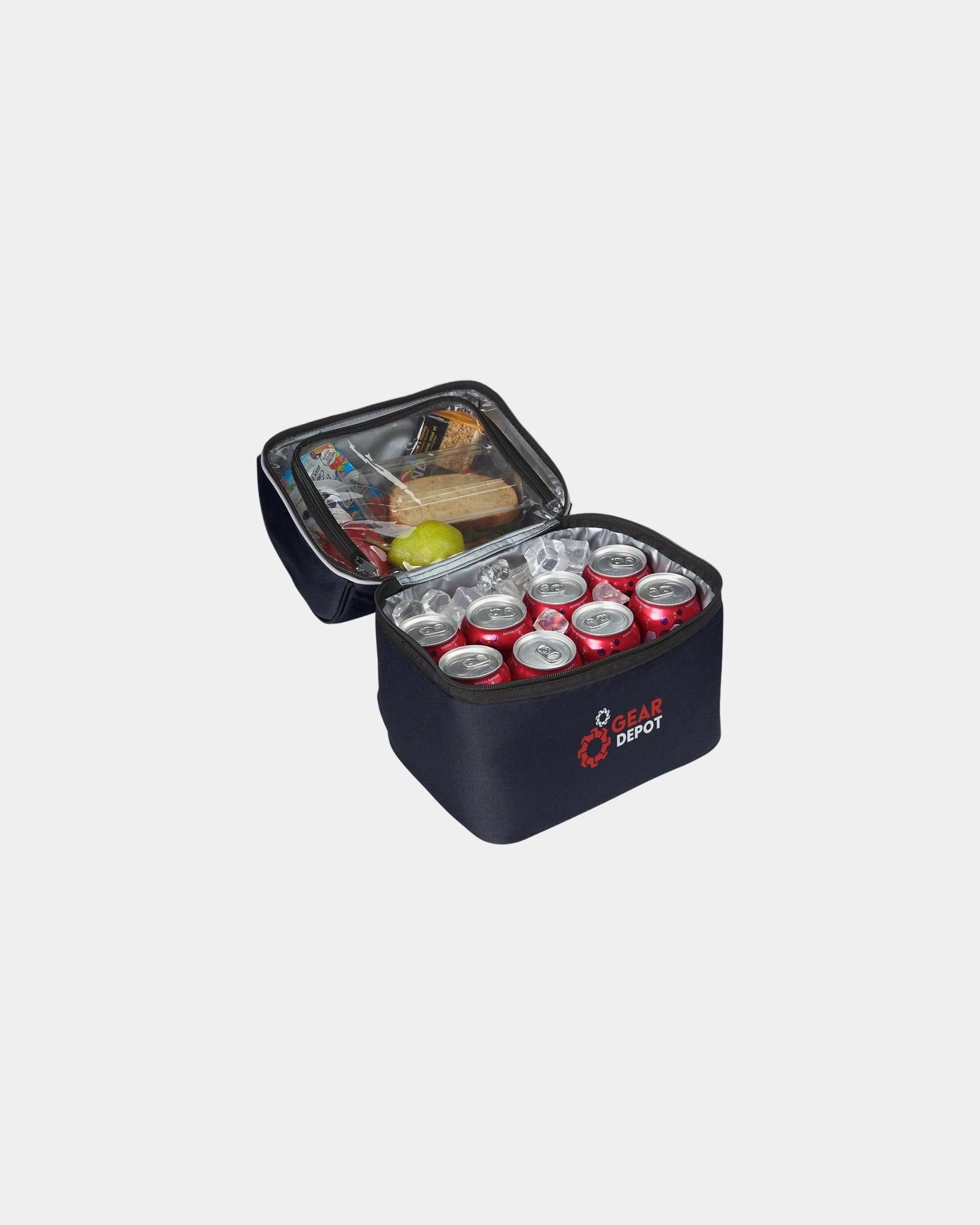 Custom recycled polyester 8-can lunch cooler bag - Dark Navy