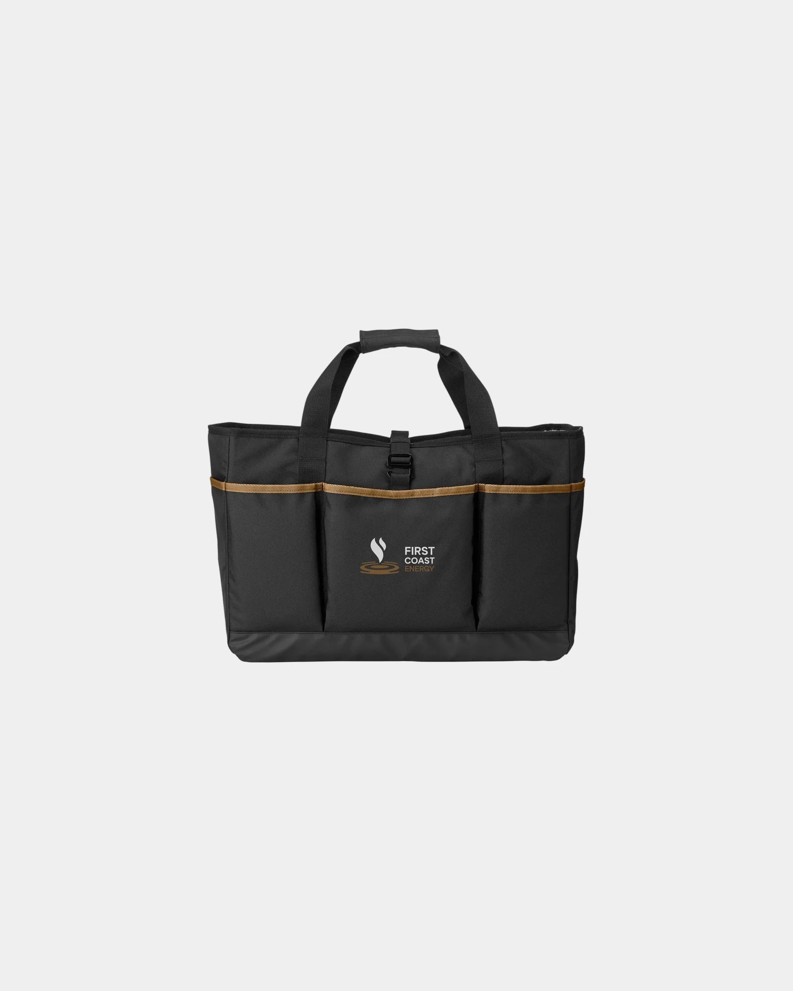 Custom recycled polyester utility tote bag water repellent - Black