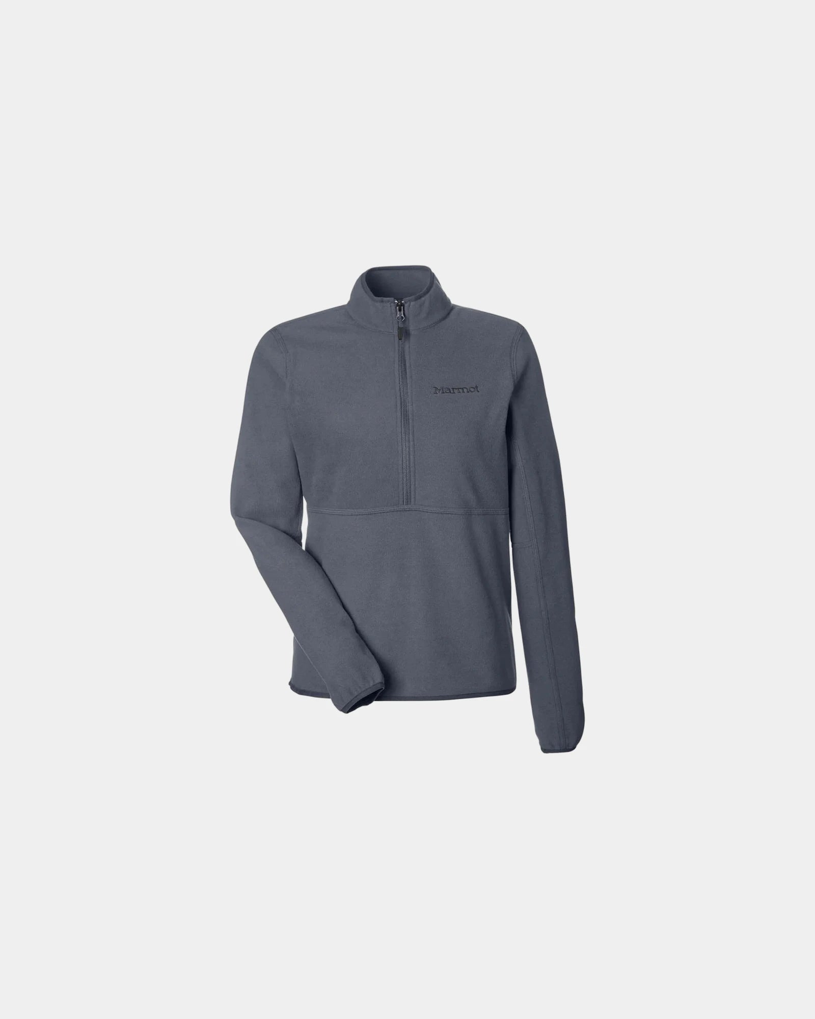 Custom women's recycled fleece half-zip pullover jacket - Steel Onyx