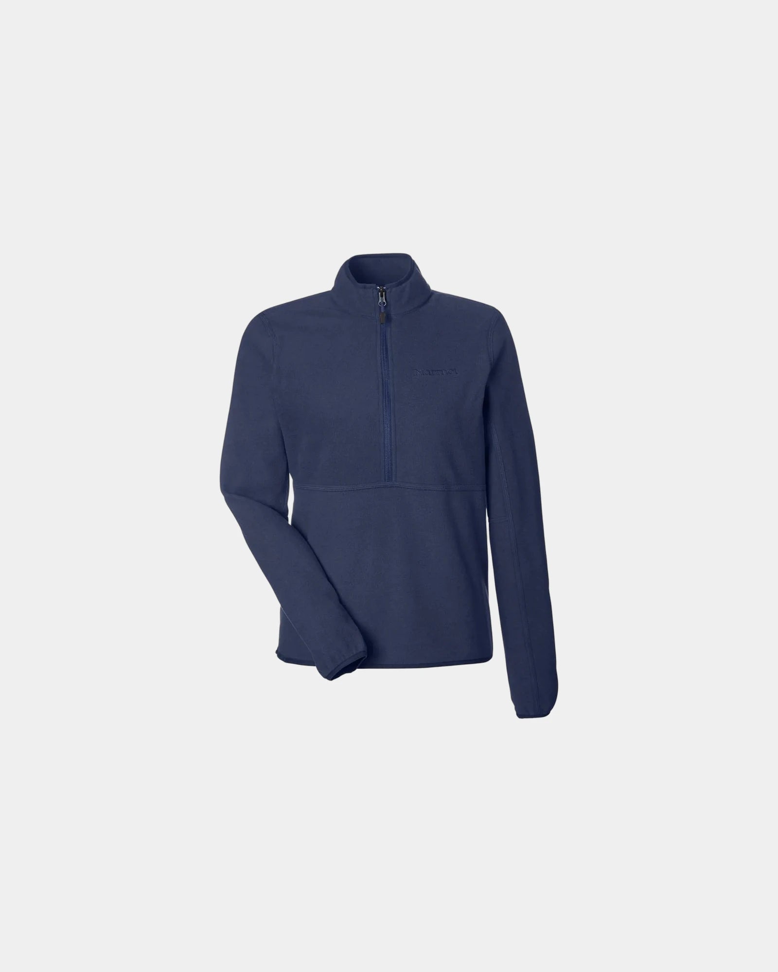 Custom women's recycled fleece half-zip pullover jacket - Arctic Navy