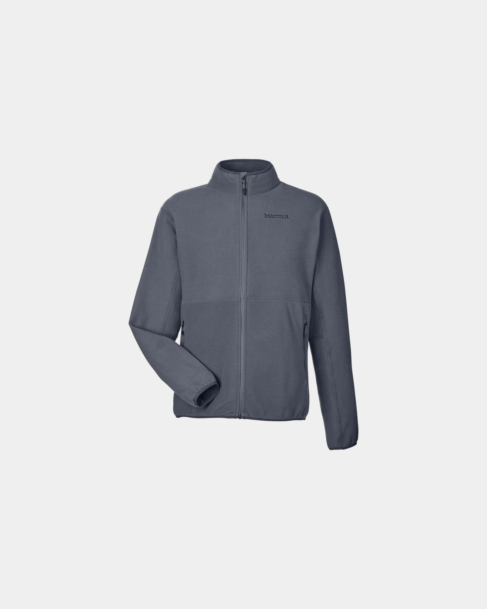 Custom recycled polyester fleece jacket for men - Steel Onyx