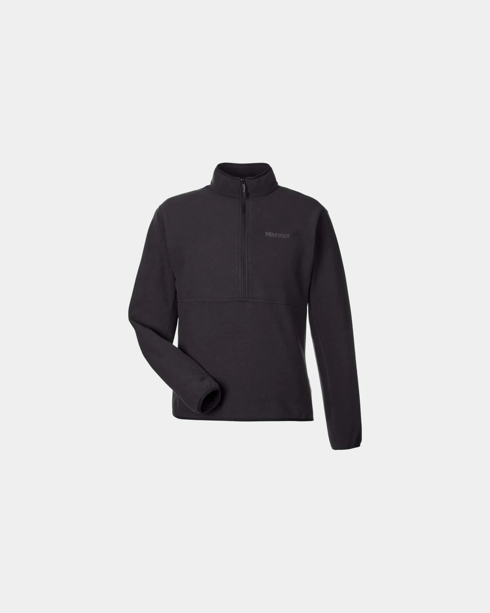 Custom recycled polyester half-zip pullover jacket - Black