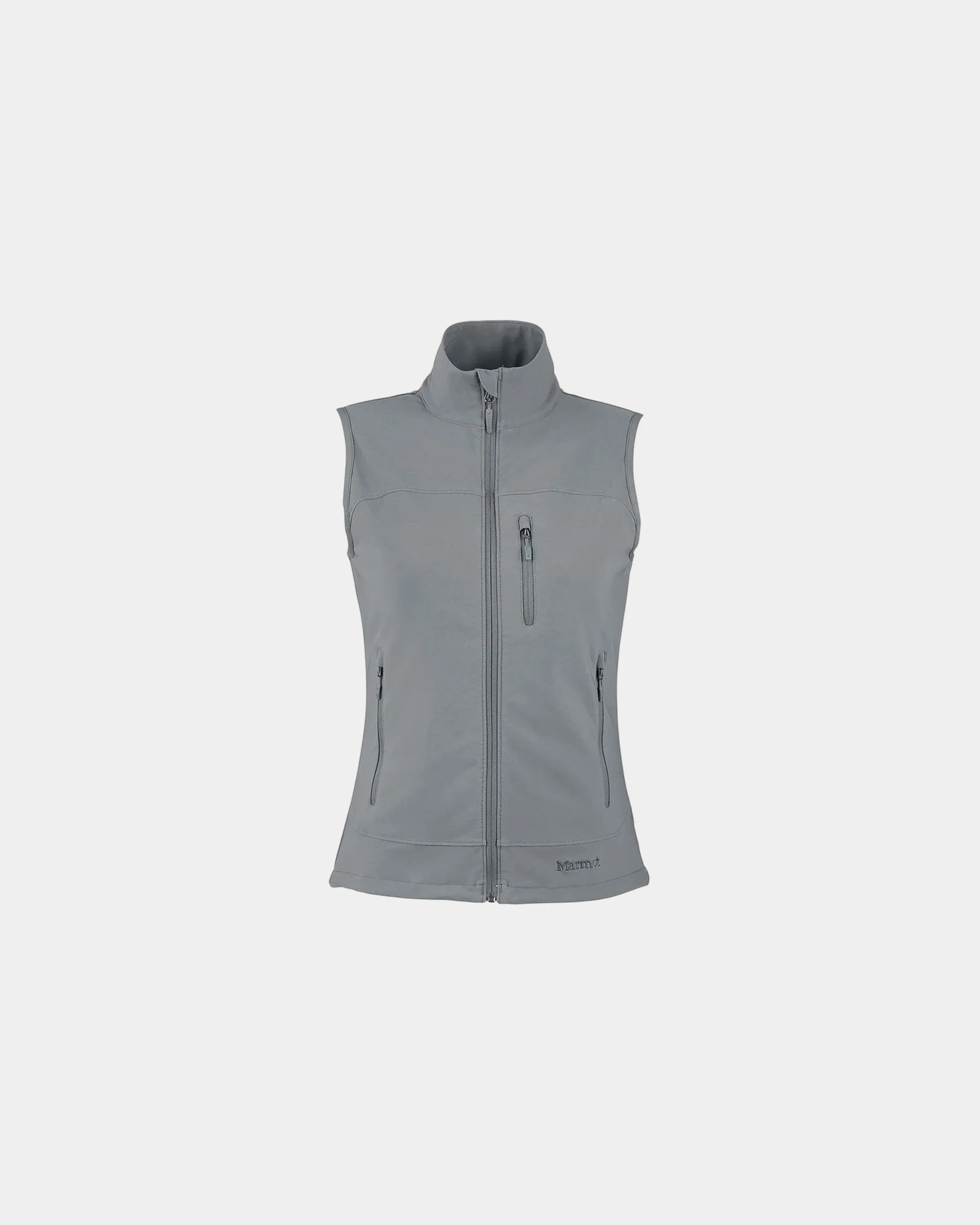 Custom softshell women's tempo vest with zippered pockets - Cinder